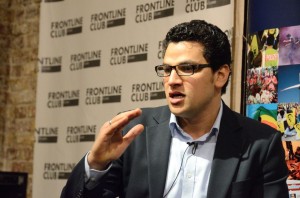 Mustafa Menshawy at the Frontline Club. Photograph: Richard Nield